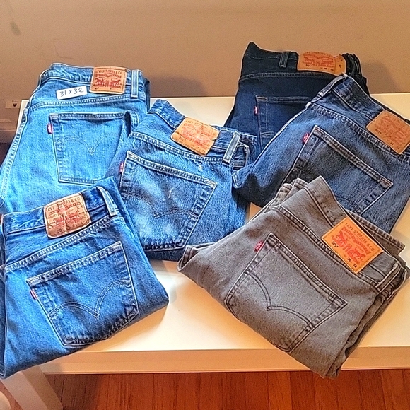 Lot of 6 Pair Levi 501's. All Very Good to Excellent Condition!
